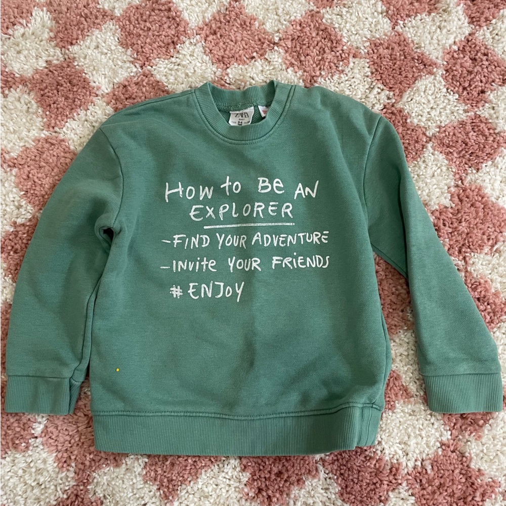 Zara Kids Green Explorer Sweatshirt